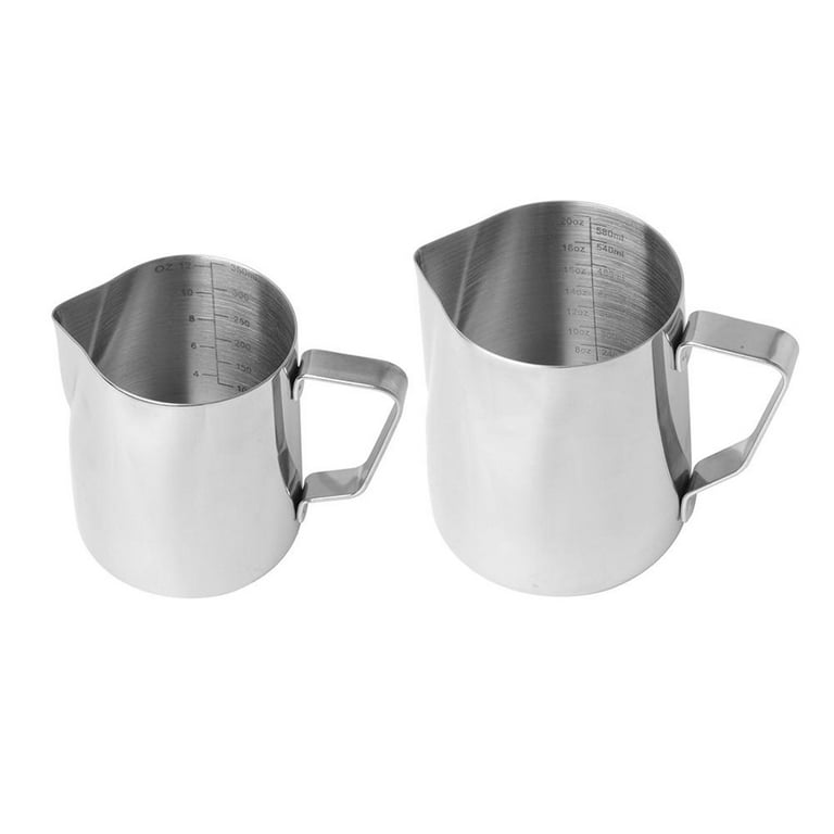 Stainless Steel Coffee Pitcher Cup, Pull Flower Cup With Scale