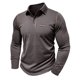 thumbnail image 2 of Blusa y camisa de manga larga con cuello vuelto para hombre, estilo casual, lisa, de manga larga, con cuello vuelto y botones, estilo jersey, para hombre, de poliéster, algodón y poliéster., 2 of 9