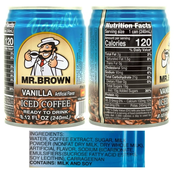 Mr. Brown Iced Coffee, Vanilla, 8.12 Fluid Ounce