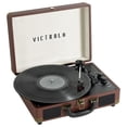 thumbnail image 1 of Victrola Tocadiscos portátil de maleta estilo vintage marrón obscuro Victrola VSC-550BT-DBR, 1 of 2