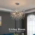 thumbnail image 4 of Modern Tree Branch Crystal Chandelier Luxury Silver Crystal Pendant Lighting 23.6" Contemporary 8-Light Chandeliers for Dining Room Kitchen Bedroom Living Room, 4 of 8