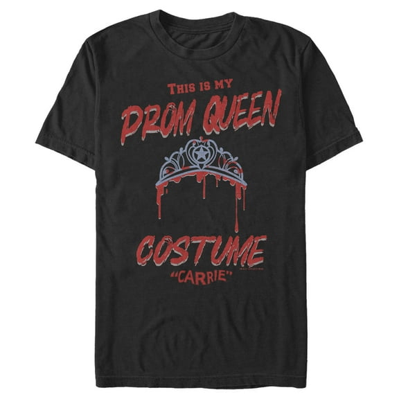 Men's Carrie Prom Queen Costume  Graphic Tee Black 5X Large