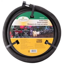 Landscapers Select HOSE-50-B-53L Soaker Hose, 50 ft L, Brass Male and Female Couplings, Rubber, Black