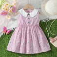 thumbnail image 2 of Girl's Cotton Summer Dress, Floral Print Sleeveless a Line Casual Dresses, Kids Cute Princess Sundress Kids Sparkly Dress 120, 2 of 9