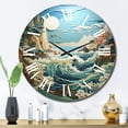 thumbnail image 1 of Designart "Coastal Papercut" Nautical & Beach Oversized Wall Clock, 1 of 6