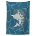 thumbnail image 3 of Ambesonne Narwhal Tablecloth Rectangular Table Cover, Happy Arctic Mammal, 60"x90", Multicolor, 3 of 4