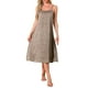 thumbnail image 1 of INSPIRAR CHIC Vestido de pijama sin mangas de satén para mujer, con tirantes de espagueti, vestido de noche midi de seda, talla S, color caqui, 1 of 5