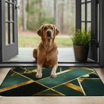 thumbnail image 4 of ARISTURING Luxury Emerald Green Area Rug Modern Abstract Geometric Gold Lines Area Rugs Non Slip Washable Home Decor Rugs Floor for Living Room Bedroom 19.68*39.37 in, 4 of 6