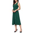 thumbnail image 4 of INSPIRE CHIC Women's Business Dresses V Neck Sleeveless A Line Midi Work Dress XS Dark Green, 4 of 6