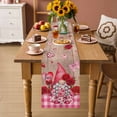 thumbnail image 2 of Valentine's Day Table Runner - 72 Inch Long Gnomes Roses Loves Romantic Plaid Wood Cotton and Linen Blended Dress Scarves Farmhouse Table Runner for Kitchen Dining, Coffee Table, 13" x 72", 2 of 8