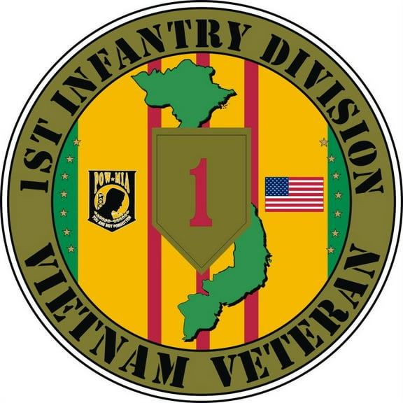 3.8 Inch Custom 1st Infantry Division Vietnam Veteran Decal