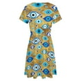 thumbnail image 5 of Greek Mati Mataki - Matiasma Evil Eye Pattern Dress Fashion Beach Short Sleeve Dresses Female Party Printed Sundress, 5 of 7