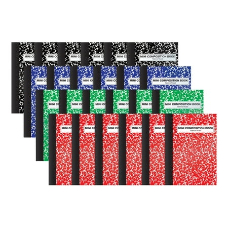Better Office Products - Mini composition book - tape-bound - 82.6 x 114 mm - 80 sheets / 160 pages - Narrow - assorted (pack of 24)