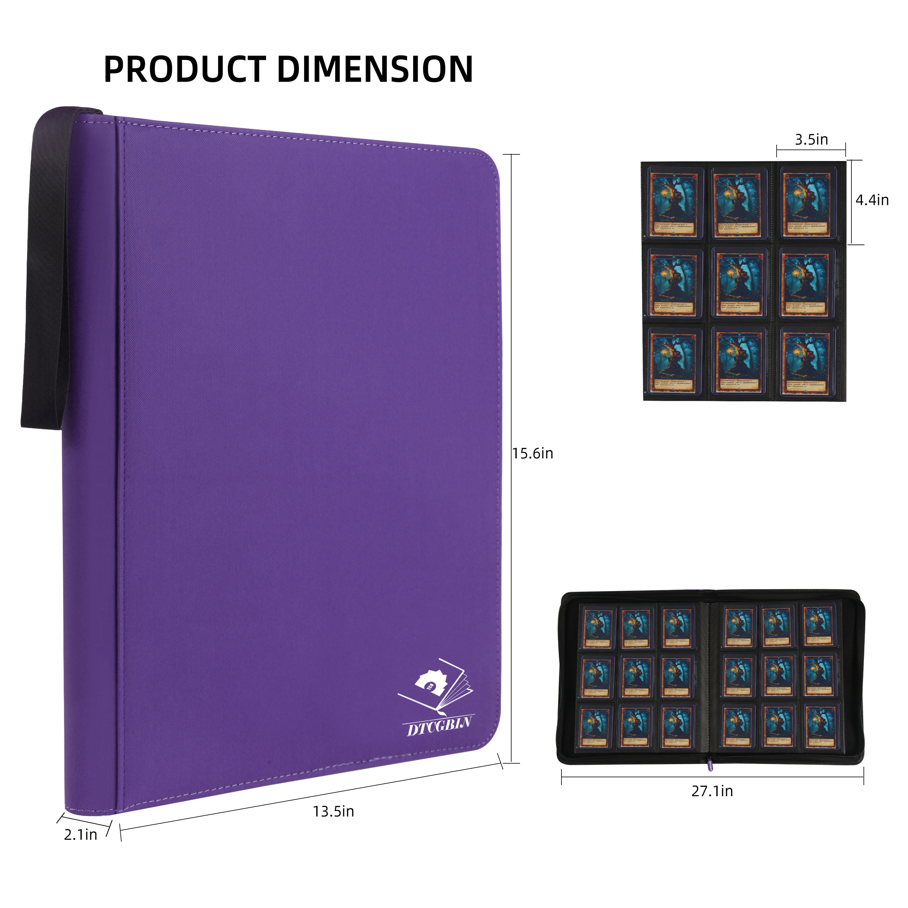 Toploader Binder For Trading Cards Toploader Binder - Holds 288 Cards In 3x4" Toploaders, 9-Pocket Zippered Binder For Trading/Sports Cards (Black) Hard Case Card Protector Toploader Binder For Trading Cards Toploader Binder - Holds 288 Cards In 3x4" Toploaders, 9-Pocket Zippered Binder For Trading/Sports Cards (Black) Hard Case Card Protector