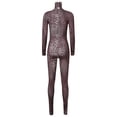 thumbnail image 5 of Alvivi Women's Long Sleeve Full Unitard Workout Gymnastics Bodysuit Athletic Dance Jumpsuit Leopard M, 5 of 7