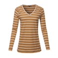 thumbnail image 1 of FashionOutfit Women's COTTON STRIPED V-NECK TOP, 1 of 1