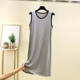 thumbnail image 2 of Night Shirt for Women’s Sleeveless Nightgown Round Neck Polka Dot Soft Nightdress Loose Breathable Home Sleepshirt Loungewear Gray L, 2 of 5