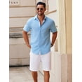 thumbnail image 4 of COOFANDY Men's Linen Texture Shirt Short Sleeve Untucked Casual Summer Vacation Shirts, 4 of 10