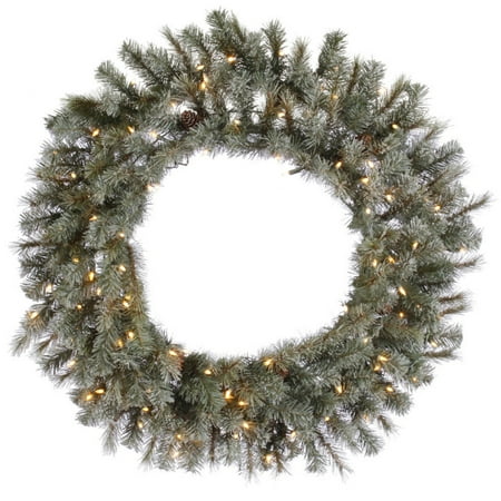 Frosted Sartell Pre-Lit Wreath