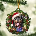 thumbnail image 1 of Decoraciones navideñas, regalo divertido para amantes, corona navideña colgante acrílica, colgantes de perro salchicha para adorno para árbol de Navidad, 1 of 4