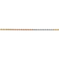 thumbnail image 2 of 14k Tri-Color 1.5mm Diamond-cut Rope Chain Anklet in 14k Yellow, White, and Rose Gold Tri-Color, 2 of 3