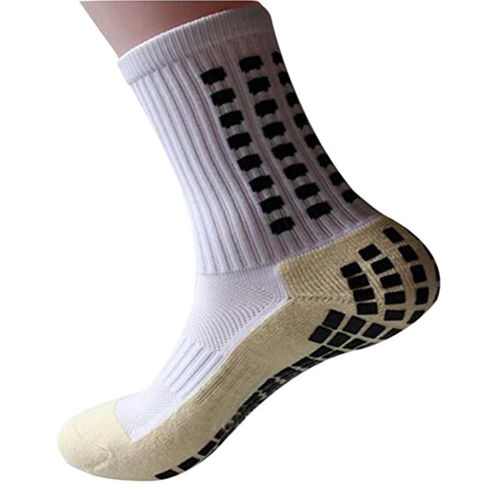Men's Anti Slip Football Socks Compression Athletic Socks White C6T8 