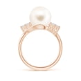 thumbnail image 2 of ANGARA Freshwater Cultured Pearl Bypass Ring with Diamond Trio in 14K Rose Gold for Women | June Birthstone, Birthday, Anniversary, Jewelry Gift for Women | Pearl Ring, 2 of 9