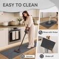 thumbnail image 3 of Kitchen Rugs and Mat Non Slip Washable, Super Absorbent Kitchen Mats for Floor with Rubber Backing, Soft Braided Standing Sink Mat, Anti Fatigue Kitchen Runner Rug Easy to Clean, Gray 17"x30", 3 of 8