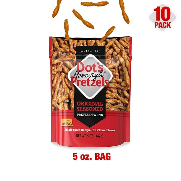 Dot's Homestyle Pretzels 5 oz. Bag (10 Pack) Snack Sized Seasoned