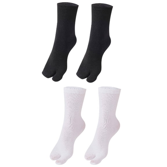 TELOLY 2Pcs Cotton Socks,Toe Separator Anti-Friction Socks for Women Men,Sports Leisure Socks