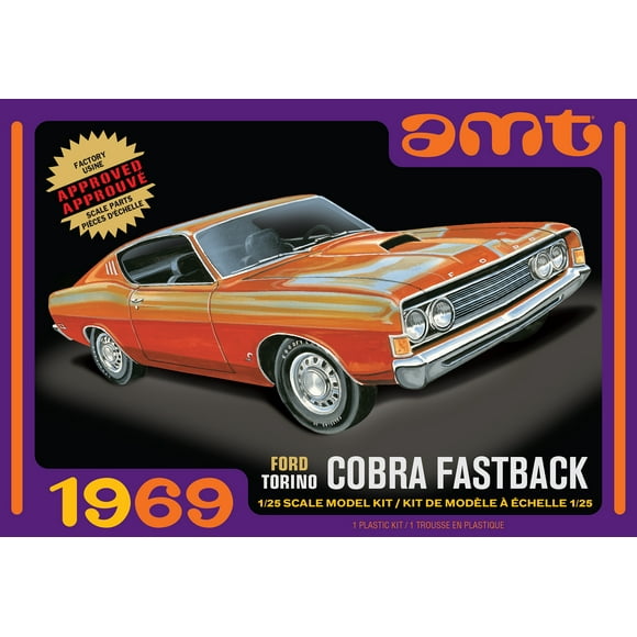 1969 Ford Torino Cobra Fastback (AMT1217) 1:25 Scale Car Plastic Model Kit