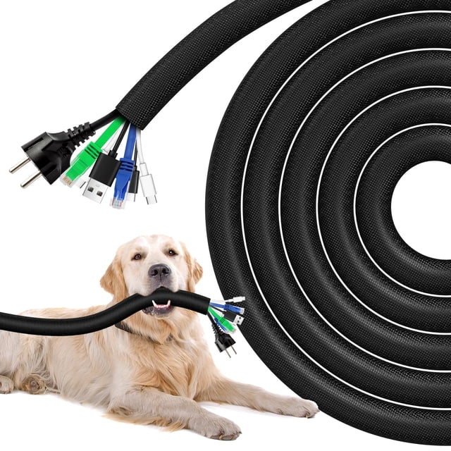 Manga Protectora para Cables AGPTEK 3 m de Largo y 3 cm de Diámetro, Protector de Cables para Mascotas