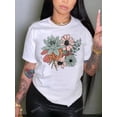 thumbnail image 1 of Camiseta con estampado floral para mujer, camisetas informales, 1 of 8