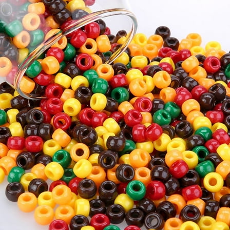 1200Pcs Pearl Beads,Autumn Beads for Bracelets,0.24In Fall Crafts Supplies for Necklace,Plastic Assorted Pony Beads for DIY,Craft Making