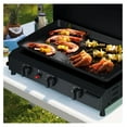 thumbnail image 2 of 3 Burner Flat Top Grill, 25.6 Inch Propane Griddle with Hood, 45000 BTU Stainless Steel Gas Griddle for Outdoor BBQ, Camping, Kitchen, 2 of 6