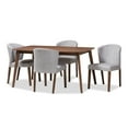 thumbnail image 2 of Baxton Studio Cassie Mid-Century Modern Walnut Wood Fabric 5-Piece Dining Set, Multiple Colors, 2 of 6