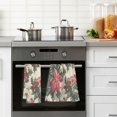 thumbnail image 4 of Yayeee 2 Pack Hand Towels for Bathroom 100% Cotton 16" x 28" Soft Absorbent Kitchen Towel, Red Christmas Poinsettia, 4 of 7