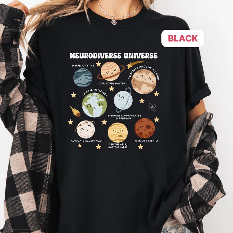 Neurodiverse Universe Comfort Colors Shirt, Autism Awareness Tee, SPED Teacher Inclusion Gift, Space Neurodiversity Shirt, Autism Shirt