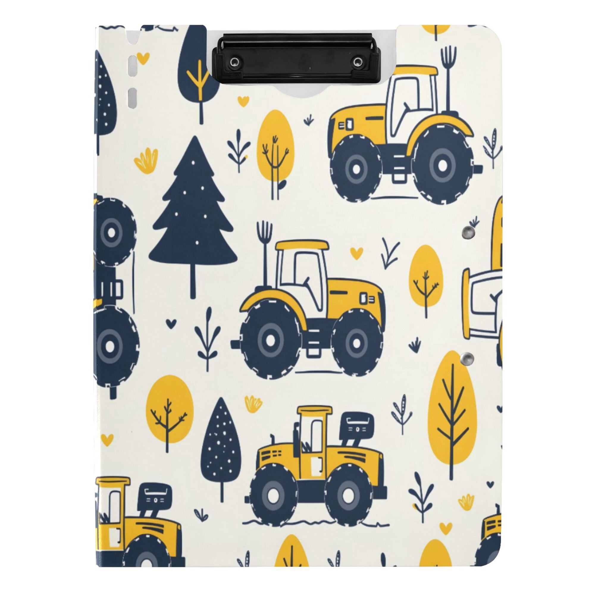 FORMRS A4 Clipboard Folder with Pen Holder Horizontal Foldable School Office Binder, Cartoon Truck Pattern