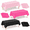 Black Light Pink Dark Pink-12, variant on Beige Light Blue Coffee Cow Print 12 Pack Disposable Plastic Rectangle Tablecloth