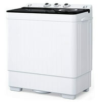 UbesGoo XPB65-2168S 26lbs Compact Twin Tub Portable Washing Machine (White & Black)