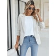 thumbnail image 6 of Women Dressy Casual Tops Business Work Blouses Summer Shirts Short Sleeve Crew Neck Outfits, 6 of 7