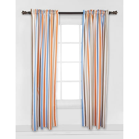 Bacati Mod Sports Stripes Curtain Panel 42"x84" 100% Cotton percale fabrics