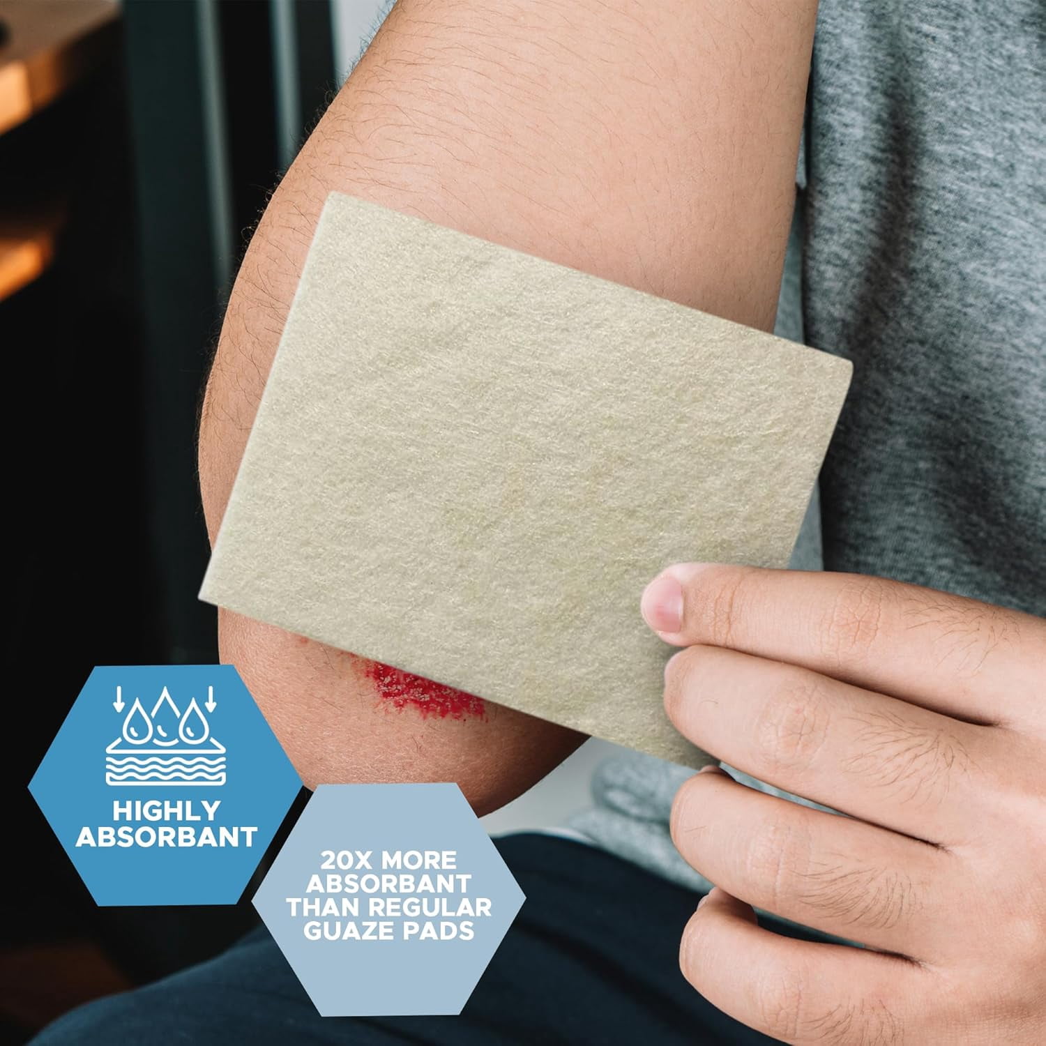 MED PRIDE Silver Calcium Alginate Non Stick Wound Pads, 4 X 5 Inch, 10 Count Sterile, Highly Absorbent