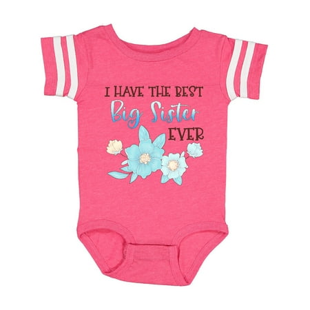 

Inktastic I Have the Best Big Sister Ever with Blue Flowers Gift Baby Boy or Baby Girl Bodysuit