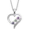 Personalized Birthstone Sterling Silver Sister's Heart Pendant