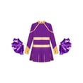 thumbnail image 4 of iiniim Kids Girls Rhinestones Long Sleeve Cheerleading Dress with Pom Pom Cheer Leader Dancewear Purple 14, 4 of 7