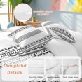 thumbnail image 2 of 3 Piece White Boho Duvet Cover Set Twin Size,Microfiber Comforter/Quilt Cover with Corner Ties and 2 Pillowcases,Farmhouse Simple Abstract Striped Geometric All Season Bedding with Zipper Closure, 2 of 8