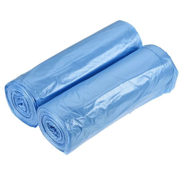 Unique Bargains Sacs à Déchets Petits 4-6 Gallons Doublures de Corbeille Bleu, 40 Unités / 2 Rouleaux