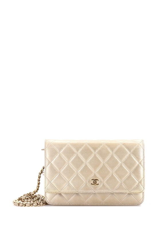 Pre-Owned Wallet on Chain Quilted Caviar By Rebag